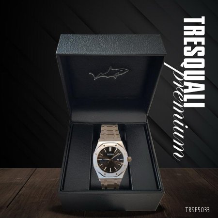 Luxury watch with black dial