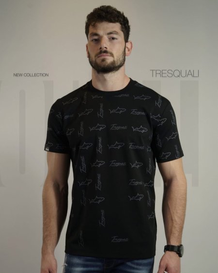 FADED PATTERNT T- Shirt-BLK