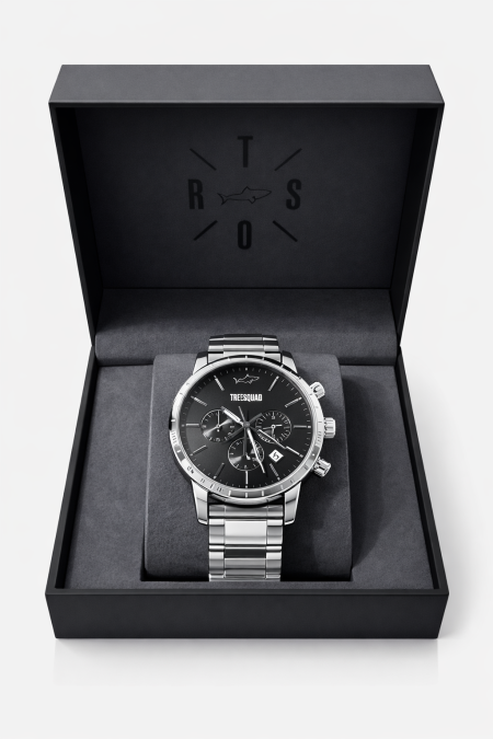 Watch With A Metal Link Strap- Sliver