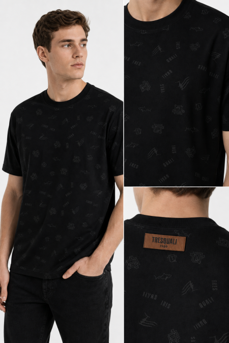 All Over burning T-Shirt Black