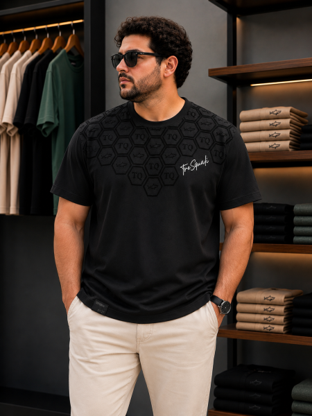 Men S/S Tee Big Size Black
