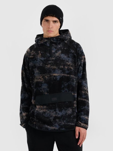 Men's regular fleece with hood - multicolour